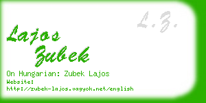 lajos zubek business card